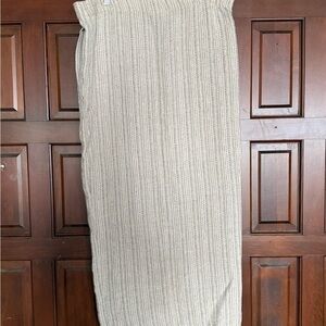 Eileen Fisher Cream and Gray Striped Pencil Skirt